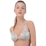 Retro Texture With Ornaments, Vintage Beige Background Knot Up Bikini Top