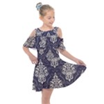 Vintage Texture, Floral Retro Background, Patterns, Kids  Shoulder Cutout Chiffon Dress