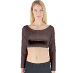 Black Leather Texture Leather Textures, Brown Leather Line Long Sleeve Crop Top