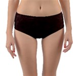 Black Leather Texture Leather Textures, Brown Leather Line Reversible Mid-Waist Bikini Bottoms