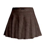 Black Leather Texture Leather Textures, Brown Leather Line Mini Flare Skirt