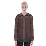 Black Leather Texture Leather Textures, Brown Leather Line Womens Long Sleeve Shirt