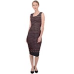 Black Leather Texture Leather Textures, Brown Leather Line Sleeveless Pencil Dress