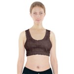 Black Leather Texture Leather Textures, Brown Leather Line Sports Bra With Pocket