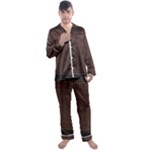 Black Leather Texture Leather Textures, Brown Leather Line Men s Long Sleeve Satin Pajamas Set