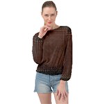 Black Leather Texture Leather Textures, Brown Leather Line Banded Bottom Chiffon Top