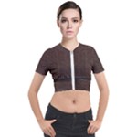 Black Leather Texture Leather Textures, Brown Leather Line Short Sleeve Cropped Jacket