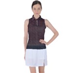 Black Leather Texture Leather Textures, Brown Leather Line Women s Sleeveless Polo T-Shirt