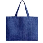 Blue Denim Texture Macro, Blue Denim Background, Jeans Background, Jeans Textures, Fabric Background Zipper Mini Tote Bag