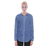 Blue Denim Texture Macro, Blue Denim Background, Jeans Background, Jeans Textures, Fabric Background Womens Long Sleeve Shirt