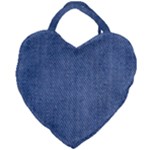 Blue Denim Texture Macro, Blue Denim Background, Jeans Background, Jeans Textures, Fabric Background Giant Heart Shaped Tote