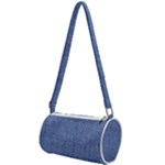 Blue Denim Texture Macro, Blue Denim Background, Jeans Background, Jeans Textures, Fabric Background Mini Cylinder Bag