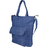 Blue Denim Texture Macro, Blue Denim Background, Jeans Background, Jeans Textures, Fabric Background Shoulder Tote Bag
