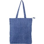 Blue Denim Texture Macro, Blue Denim Background, Jeans Background, Jeans Textures, Fabric Background Double Zip Up Tote Bag