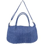 Blue Denim Texture Macro, Blue Denim Background, Jeans Background, Jeans Textures, Fabric Background Removable Strap Handbag