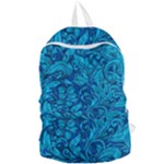 Blue Floral Pattern Texture, Floral Ornaments Texture Foldable Lightweight Backpack