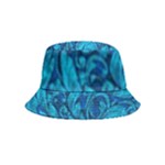 Blue Floral Pattern Texture, Floral Ornaments Texture Bucket Hat (Kids)