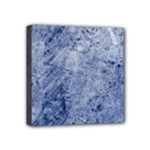 Blue Grunge Texture, Wall Texture, Blue Retro Background Mini Canvas 4  x 4  (Stretched)