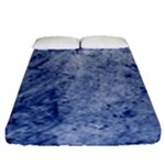 Blue Grunge Texture, Wall Texture, Blue Retro Background Fitted Sheet (Queen Size)