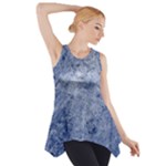 Blue Grunge Texture, Wall Texture, Blue Retro Background Side Drop Tank Tunic