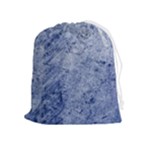 Blue Grunge Texture, Wall Texture, Blue Retro Background Drawstring Pouch (XL)