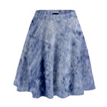 Blue Grunge Texture, Wall Texture, Blue Retro Background High Waist Skirt