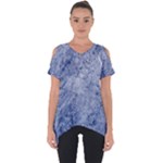 Blue Grunge Texture, Wall Texture, Blue Retro Background Cut Out Side Drop T-Shirt