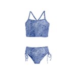 Blue Grunge Texture, Wall Texture, Blue Retro Background Girls  Tankini Swimsuit