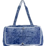 Blue Grunge Texture, Wall Texture, Blue Retro Background Multi Function Bag