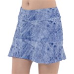 Blue Grunge Texture, Wall Texture, Blue Retro Background Classic Tennis Skirt