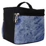 Blue Grunge Texture, Wall Texture, Blue Retro Background Make Up Travel Bag (Small)