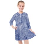 Blue Grunge Texture, Wall Texture, Blue Retro Background Kids  Quarter Sleeve Shirt Dress