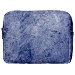 Blue Grunge Texture, Wall Texture, Blue Retro Background Make Up Pouch (Large)