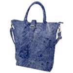 Blue Grunge Texture, Wall Texture, Blue Retro Background Buckle Top Tote Bag