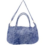 Blue Grunge Texture, Wall Texture, Blue Retro Background Removable Strap Handbag