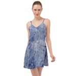 Blue Grunge Texture, Wall Texture, Blue Retro Background Summer Time Chiffon Dress