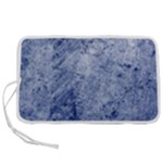 Blue Grunge Texture, Wall Texture, Blue Retro Background Pen Storage Case (L)