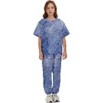 Blue Grunge Texture, Wall Texture, Blue Retro Background Kids  T-Shirt and Pants Sports Set