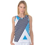 Blue Lines Background, Retro Backgrounds, Blue Women s Basketball Tank Top
