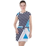 Blue Lines Background, Retro Backgrounds, Blue Drawstring Hooded Dress