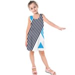 Blue Lines Background, Retro Backgrounds, Blue Kids  Sleeveless Dress