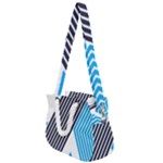 Blue Lines Background, Retro Backgrounds, Blue Rope Handles Shoulder Strap Bag