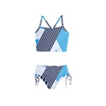 Blue Lines Background, Retro Backgrounds, Blue Girls  Tankini Swimsuit