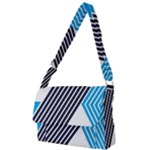Blue Lines Background, Retro Backgrounds, Blue Full Print Messenger Bag (L)