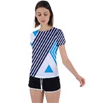 Blue Lines Background, Retro Backgrounds, Blue Back Circle Cutout Sports T-Shirt