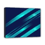 Blue Neon Lines, Blue Background, Abstract Background Canvas 10  x 8  (Stretched)