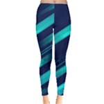 Blue Neon Lines, Blue Background, Abstract Background Everyday Leggings 