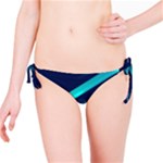 Blue Neon Lines, Blue Background, Abstract Background Bikini Bottoms
