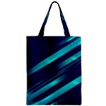 Blue Neon Lines, Blue Background, Abstract Background Zipper Classic Tote Bag