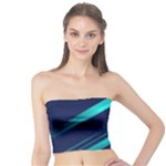 Blue Neon Lines, Blue Background, Abstract Background Tube Top